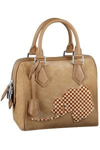 Louis Vuitton Camel Speedy Cube PM Flower Bag