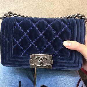 blue suede chanel bag