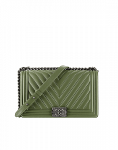 chanel boy bag olive green