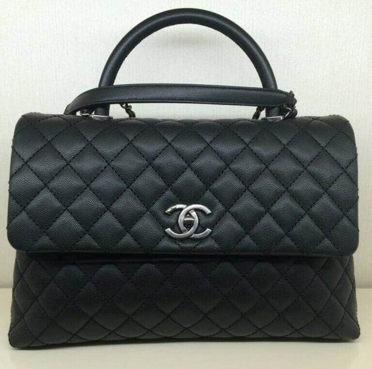 chanel coco handle medium black