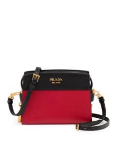 prada red and black handbag