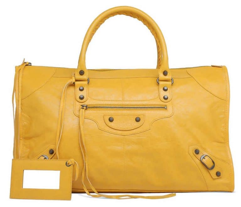 balenciaga yellow handbag