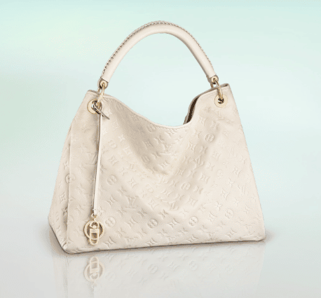 Louis Vuitton Ivory Neige Monogram Empreinte Leather Artsy MM Hobo Bag  655lvs617