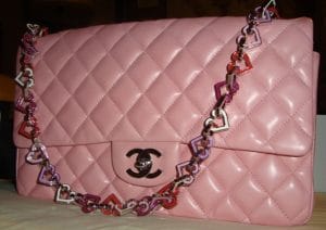 pink chanel heart bag