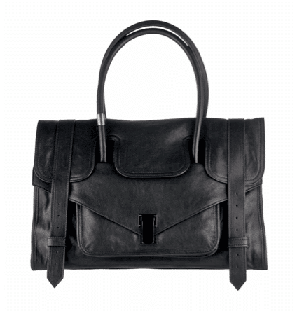 Proenza Schouler PS1 Leather Satchel Keepall Purse Bag Tote (Smoke) Gray