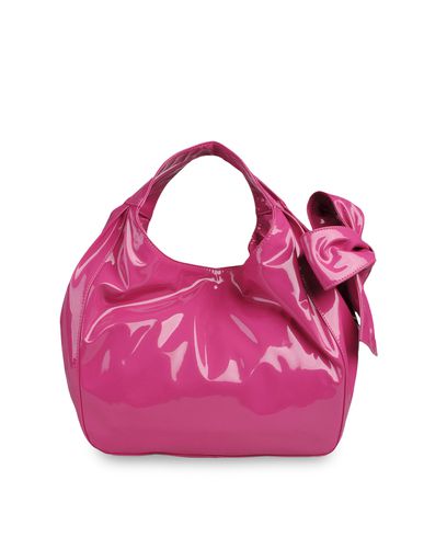 VALENTINO Nuage Bow Patent Leather Tote Bag Red