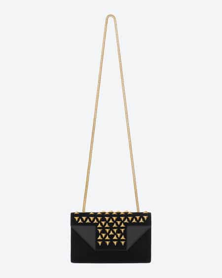 SAINT LAURENT YSL Betty Clous Small Flap Bag in Black Leather with