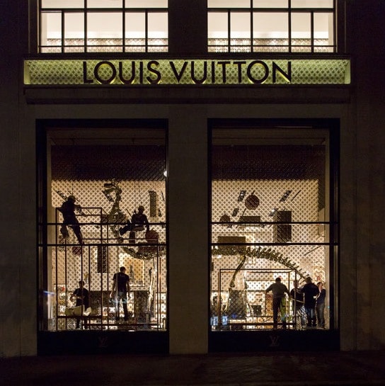 Louis Vuitton Dinosaur Display at the Champs Élysées Store in