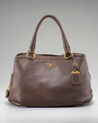 Prada Cervo Antik Drawstring Tassel Deerskin Soft Leather Tote Handbag