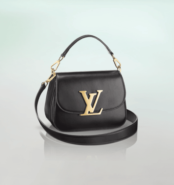 Bag 'Vivienne' LOUIS VUITTON black grained leather - VALOIS VINTAGE PARIS
