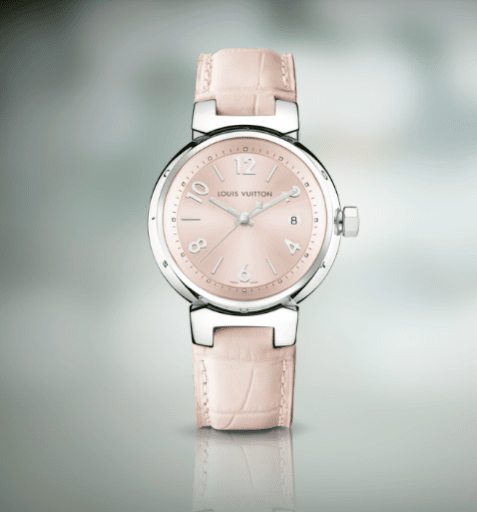 Louis Vuitton Tambour quartz watch white dial diamonds 34 mm 2017