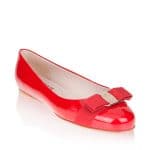 Salvatore Ferragamo Red Patent Varina Flat Shoes