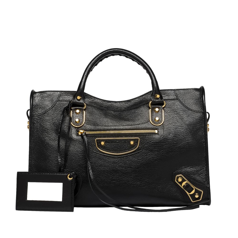 Balenciaga Classic Metallic Edge City Shoulder Bag S Black in Goatskin with  Goldtone  US