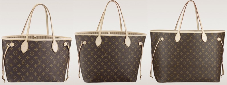 Size Comparison of Louis Vuitton Neverfull Bags -