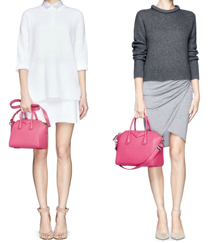 Modeled the Givenchy Antigona Small Bag Versus Antigona Mini Bag - Spotted  Fashion