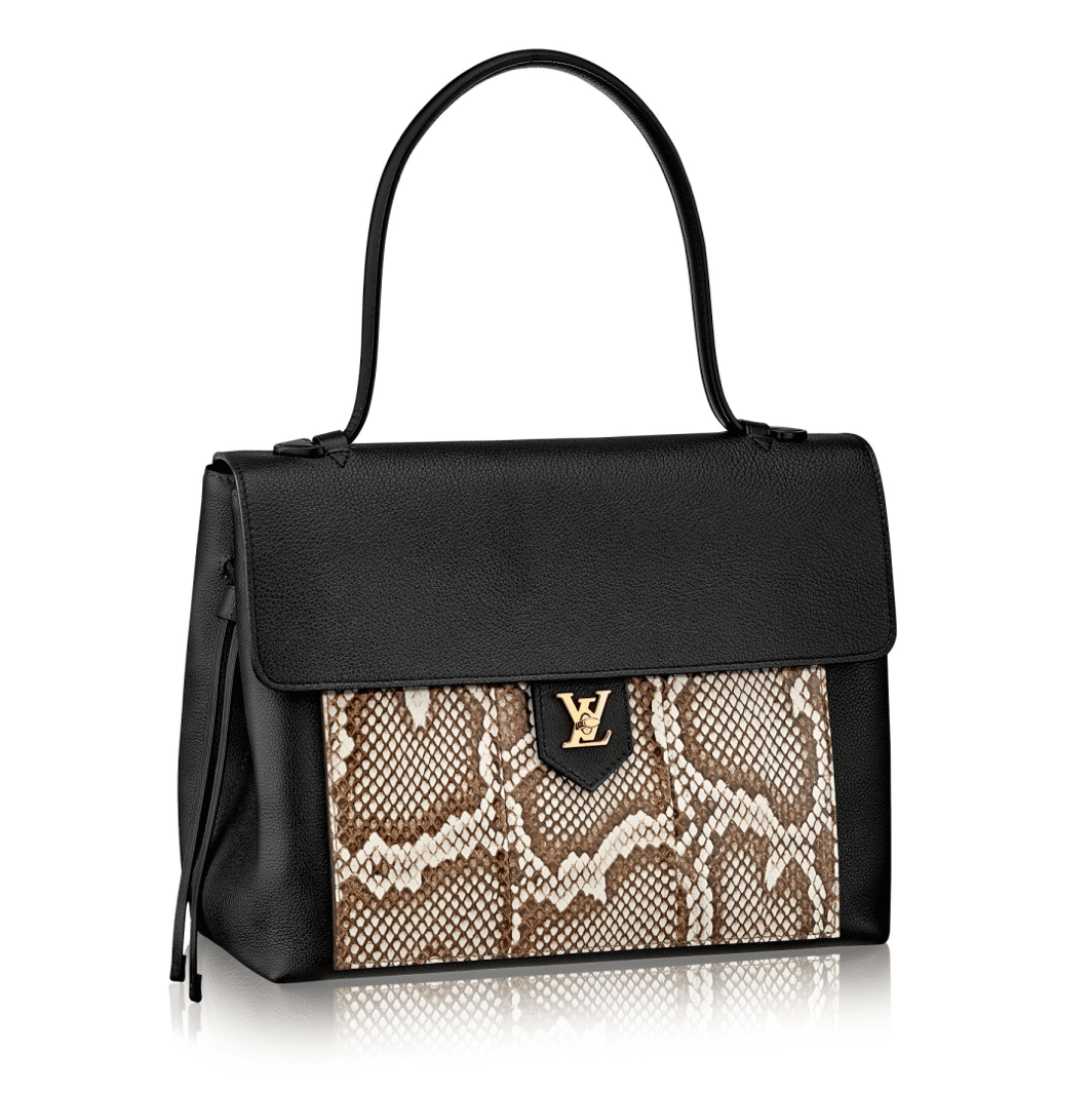 Louis Vuitton Python-Trimmed Lockme Ever MM - Black Handle Bags, Handbags -  LOU771530