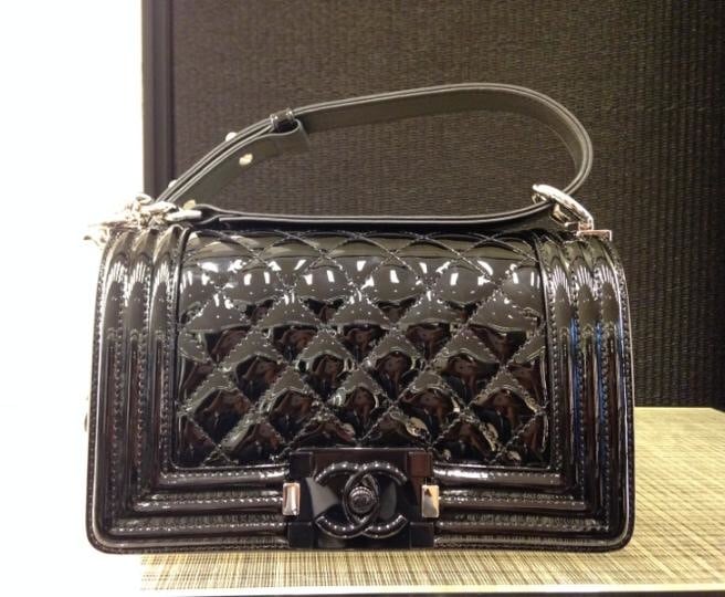 Chanel Patent Boy Bag from Cruise 2015 features Plexiglass Closure ...