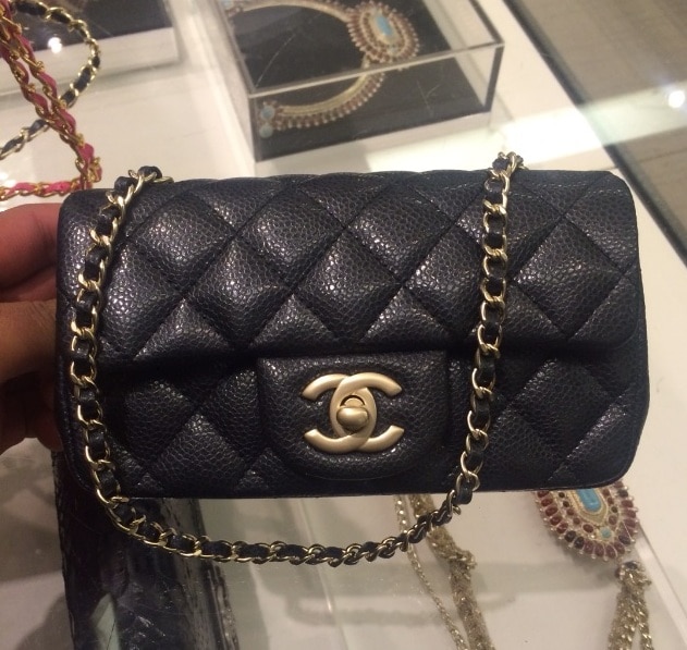 Chanel Metallic Rose Gold Ombré Classic Rectangular Mini Flap Bag   LuxuryPromise