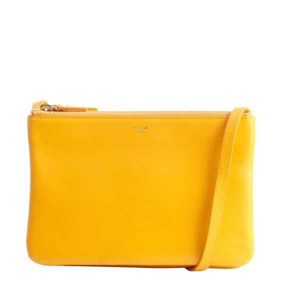 Buy Celine Trio Crossbody Bag Leather Large Yellow 62901