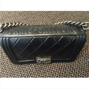 Chanel Black Embossed Paris-Salzburg Boy Old Medium Bag 3