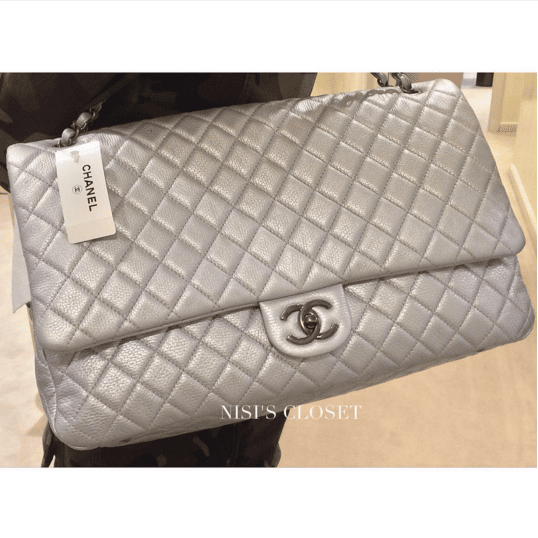CHANEL Airline Tweed Strass XXL Classic Flap Bag Runway 2016