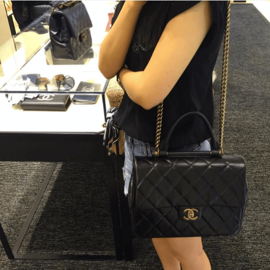 Chanel Quilted Gold With Top Handle - BagButler