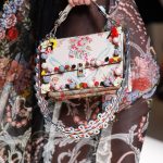 Fendi Beige Floral Printed Flap Bag - Spring 2017