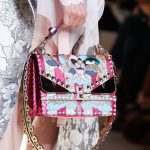 Fendi Pink/Silver Embroidered Flap Bag - Spring 2017