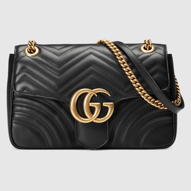 gucci black leather marmont bag