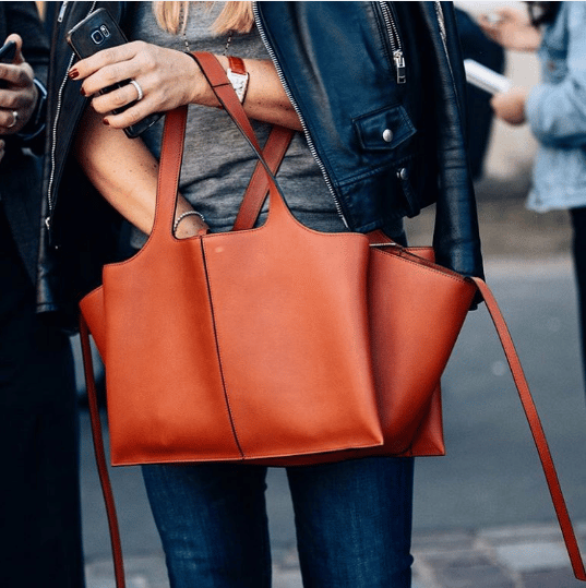Celine Orange Small Tri-Fold Bag