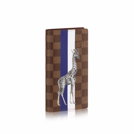 LOUIS VUITTON Savane Monogram Chapman Giraffe Brazza Wallet Encre 817650