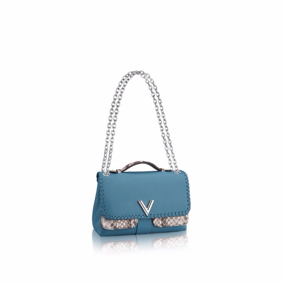 Louis Vuitton Tote Very With Accessories Bleu Glacier in Cuir Plume/Python  with Silver-tone - US