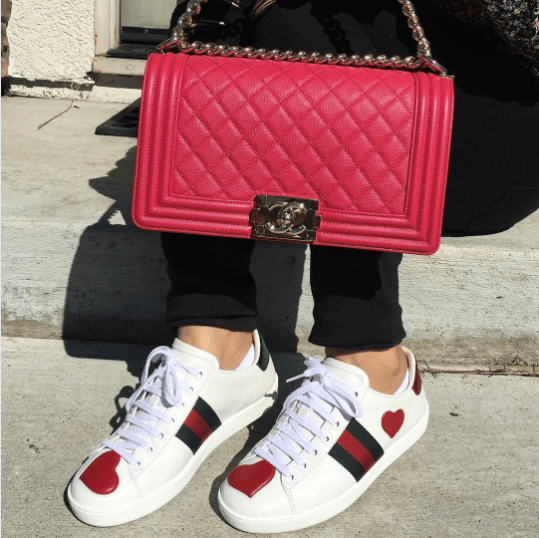 gucci white sneakers with hearts