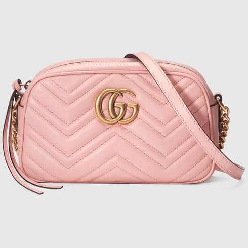 2020 Gucci Pink Leather Marmont 26 Bag