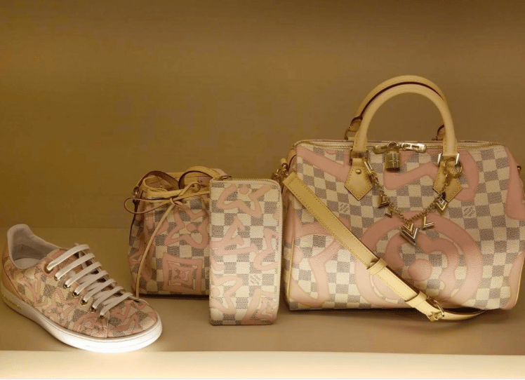 Louis Vuitton Noe Damier Azur Tahitienne Pink in Canvas with Gold-tone - US
