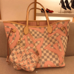 Louis Vuitton Rose Ballerine Damier Azur Tahitienne Neverfull MM and Mini Pochette Bags