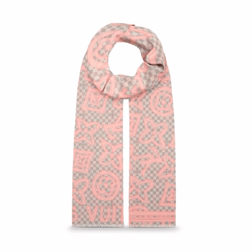 Louis Vuitton Pink Damier Azur Tahitienne Cotton Scarf/Wrap ref