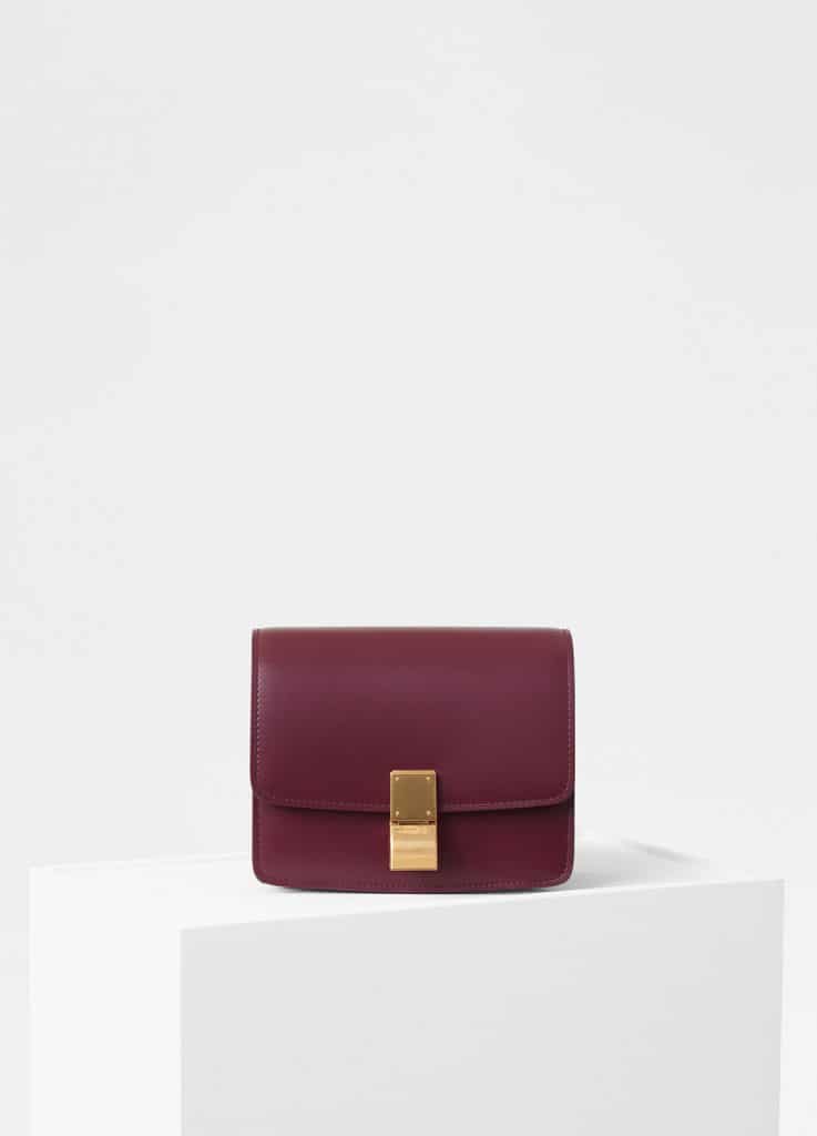 celine burgundy box bag