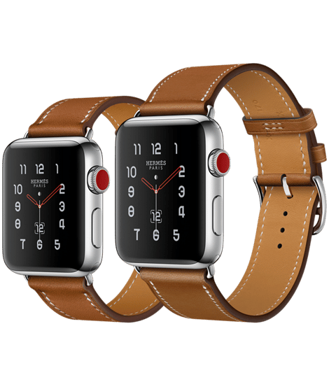 Apple Watch Hermès Stainless Steel Case with Fauve Barenia Leather