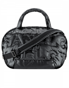 Chanel Black Embossed Nylon Chanel Doudoune Large Zipped Shopping Bag