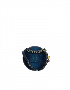 Chanel Navy Blue Metallic Lizard Evening Bag