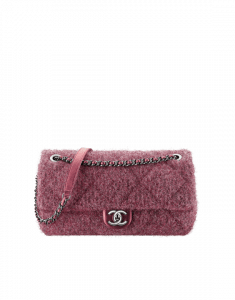 Chanel Pink Knit Pluto Glitter Medium Flap Bag