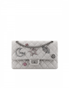Chanel Silver Canvas Lucky Charms 2.55 Reissue Size 226 Bag