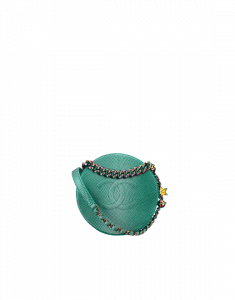 Chanel Turquoise Metallic Lizard Evening Bag