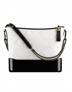 Chanel White/Black Gabrielle Medium Hobo Bag