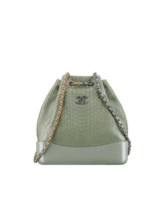 CHANEL, Bags, Chanel 28 Python Green Gabrielle Small Backpack Bag New