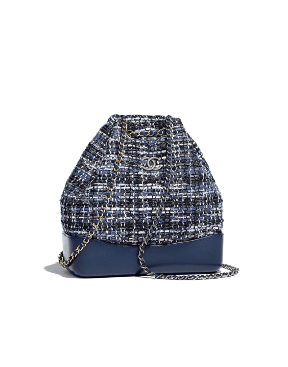 Chanel Transparent PVC and Blue Tweed Medium Gabrielle Bag
