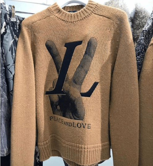 Louis Vuitton Peace & Love Grey Sweater