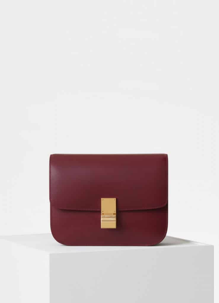 celine burgundy box bag