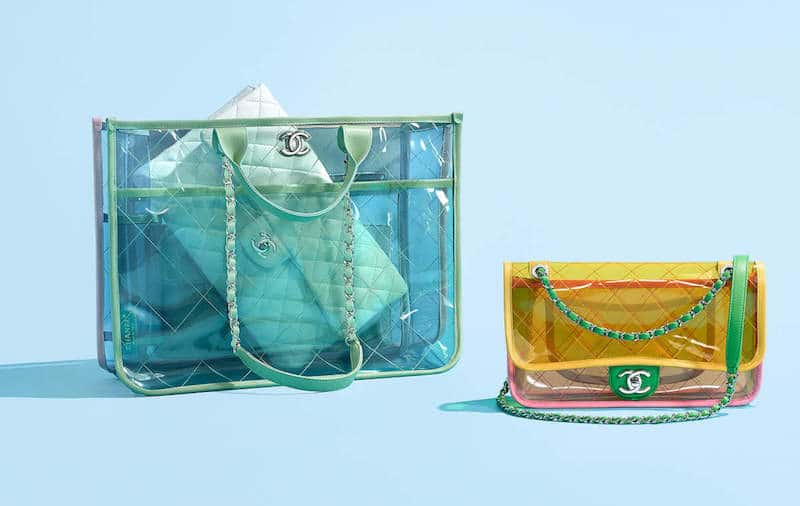 CHANEL, Accessories, Chanel Camellia Handbag Raincoat Printed Pvc Clear